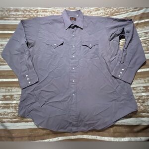Men’s Vintage Plains Western Shirt With Pearl Snaps